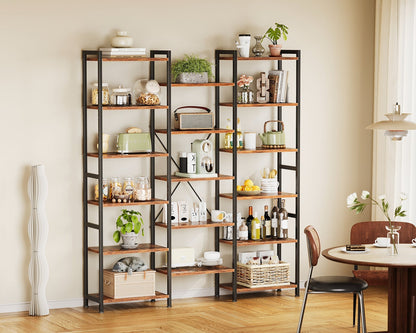 Ziva Industrial Bookshelf Bookcase 17 Shelf