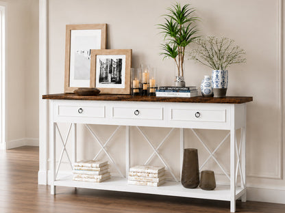 180cm Console Table Hall way Entry Table with 3 Drawers