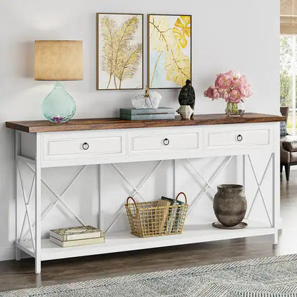 180cm Console Table Hall way Entry Table with 3 Drawers