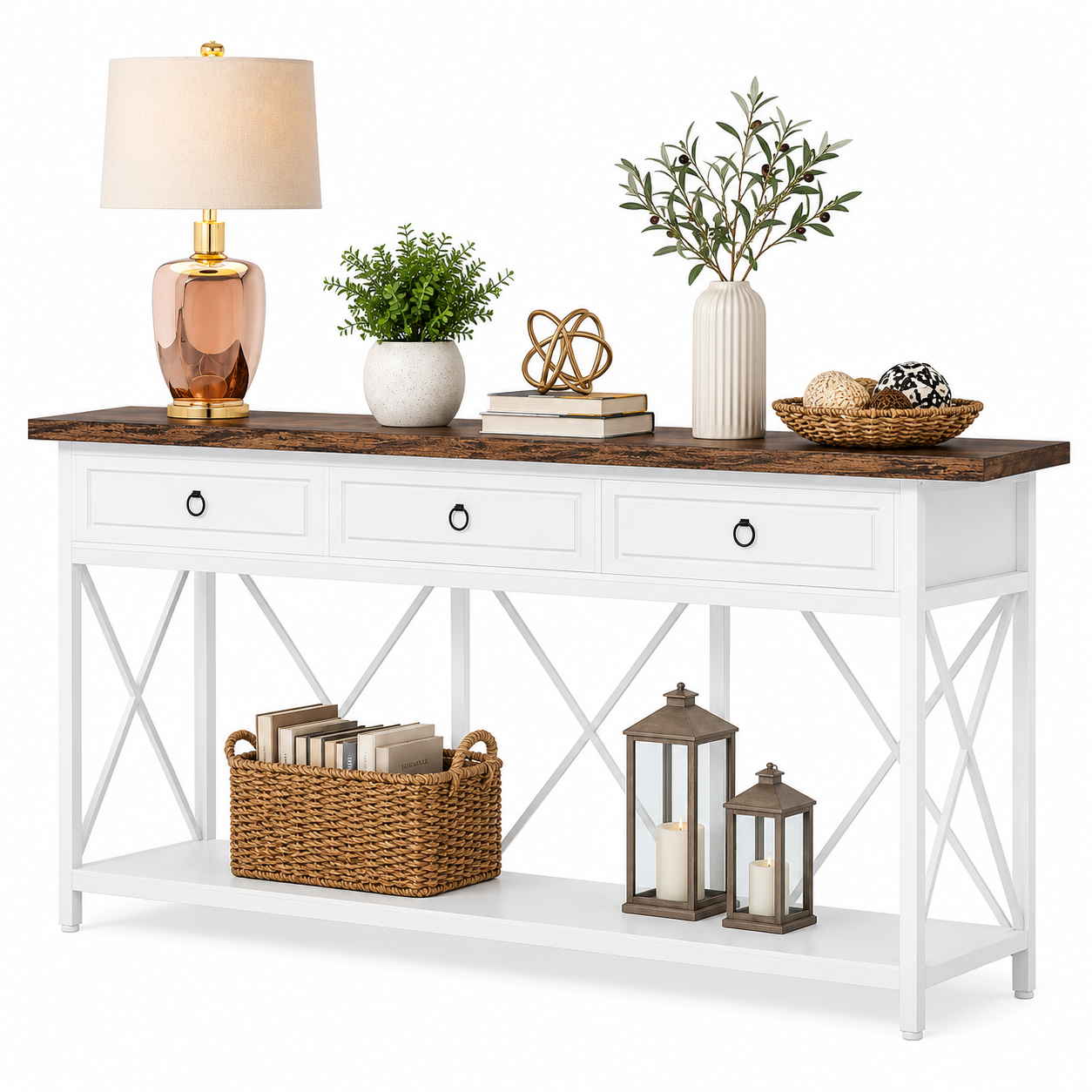180cm Console Table Hall way Entry Table with 3 Drawers