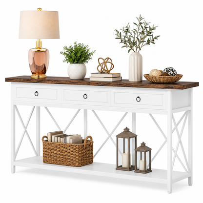 180cm Console Table Hall way Entry Table with 3 Drawers