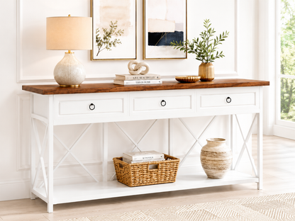 180cm Console Table Hall way Entry Table with 3 Drawers