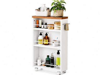 Kitchen Bathroom Storage Trolley Cart Foldable