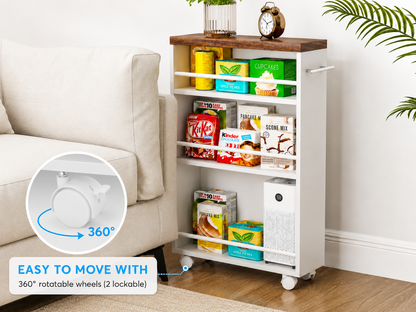 Kitchen Bathroom Storage Trolley Cart Foldable