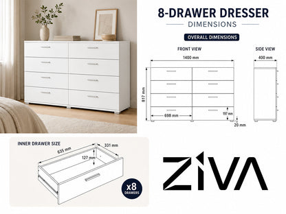 Ziva 8-Drawer Lowboy
