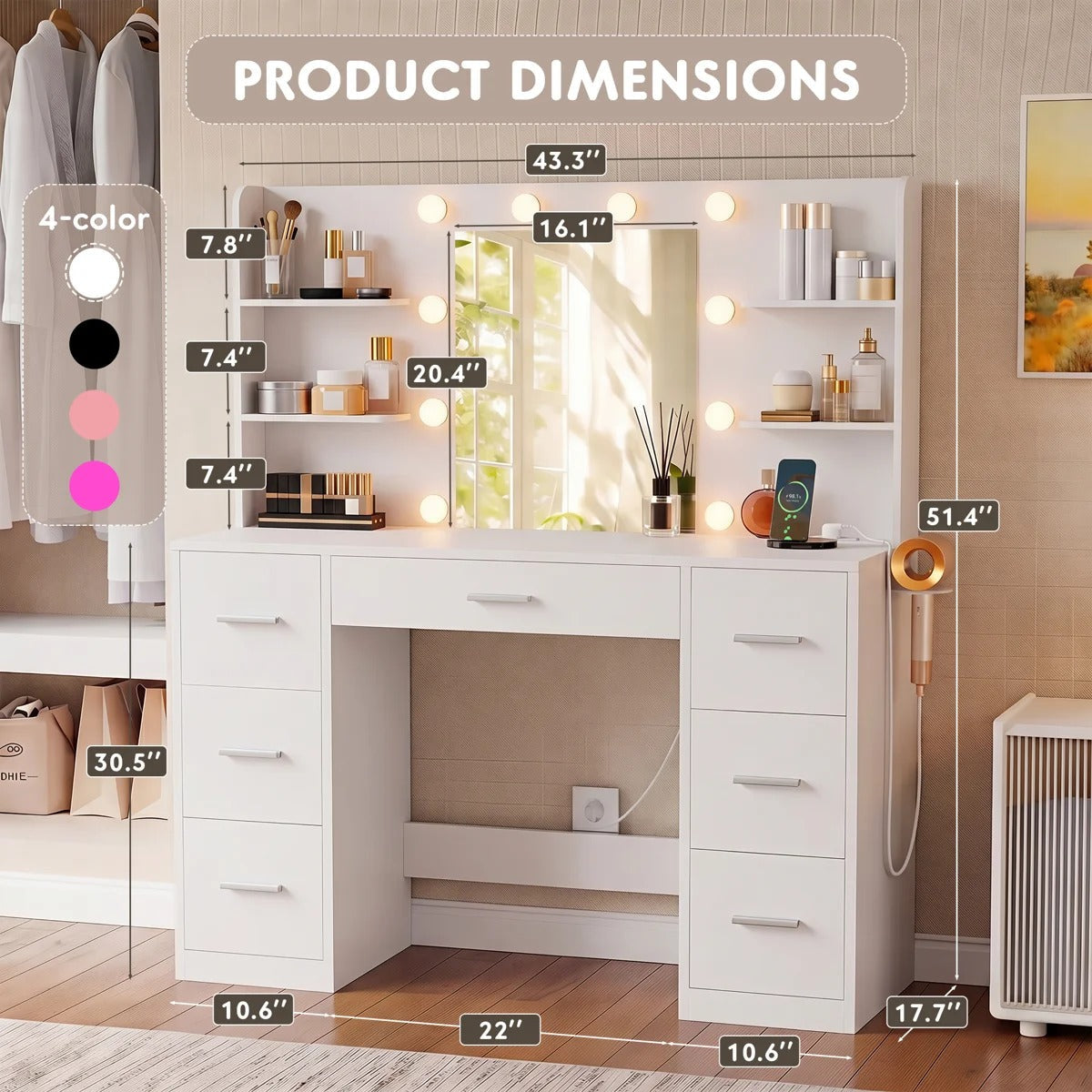 Dressing table with Mirror