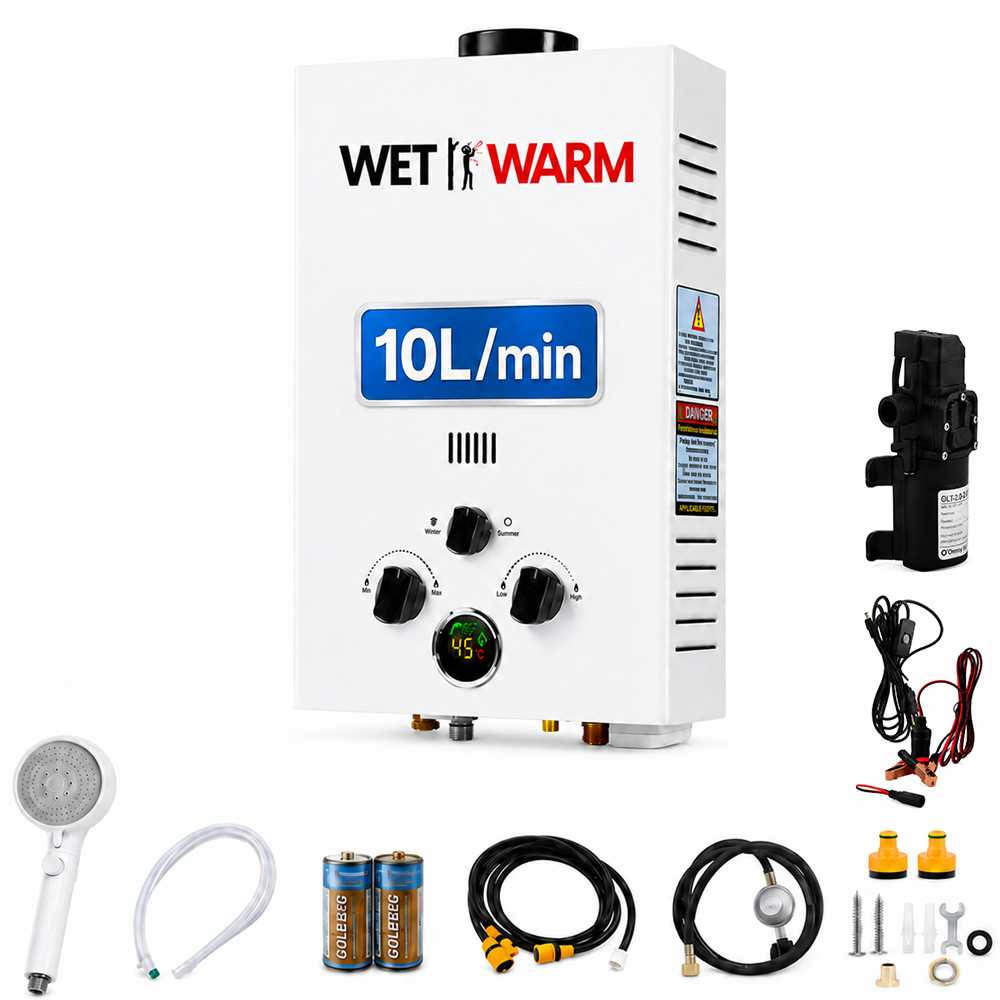 Gas Water Heater 10L + 12V Pump