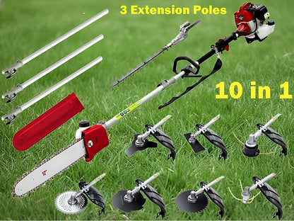 High-Powered Brush Weed Cutter Saw Hedge Trimmer 10 in 1