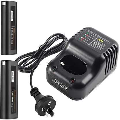 Paslod Battery Charger with 2 Batteries 3AH