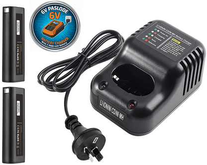 Paslod Battery Charger with 2 Batteries 3AH