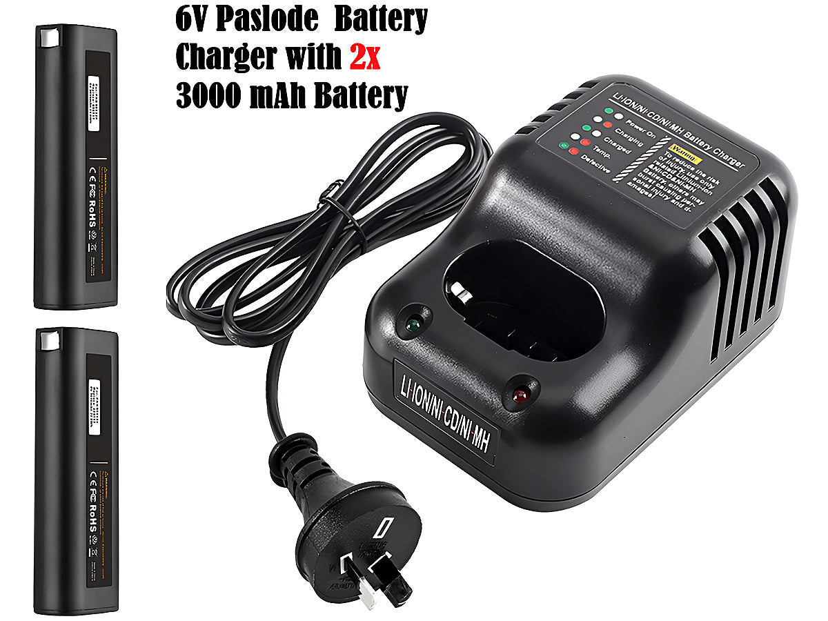 Paslod Battery Charger with 2 Batteries 3AH