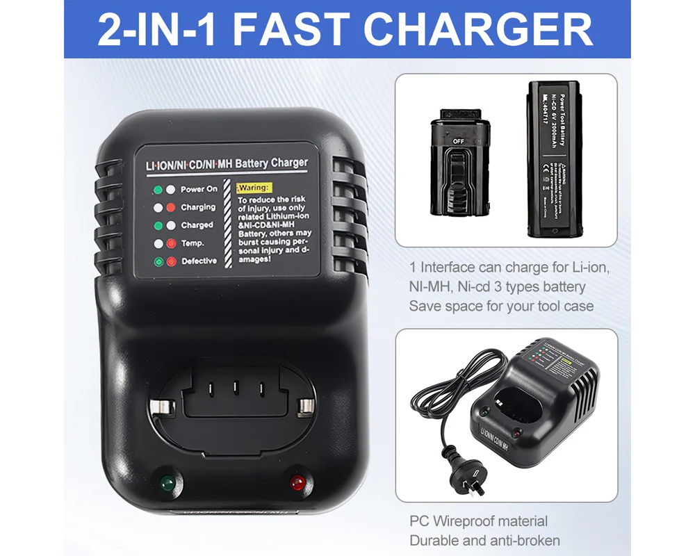 Paslode 6V Compatible Multi-Voltage Battery Charger