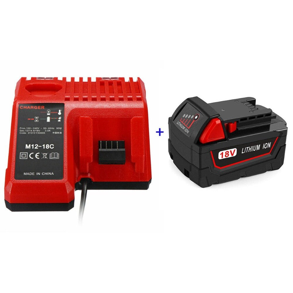 Compatible Replacement Milwaukee 18V 4AH Battery with Milwaukee Battery Charger