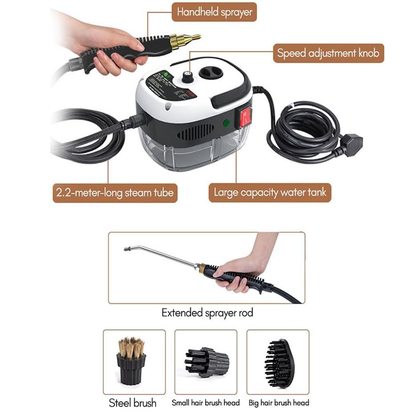 Handheld 2500W Steam Cleaner High Temperature Pressurized