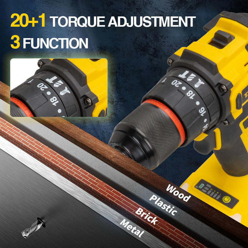 Cordless Impact Electric Drill Driver with Battery