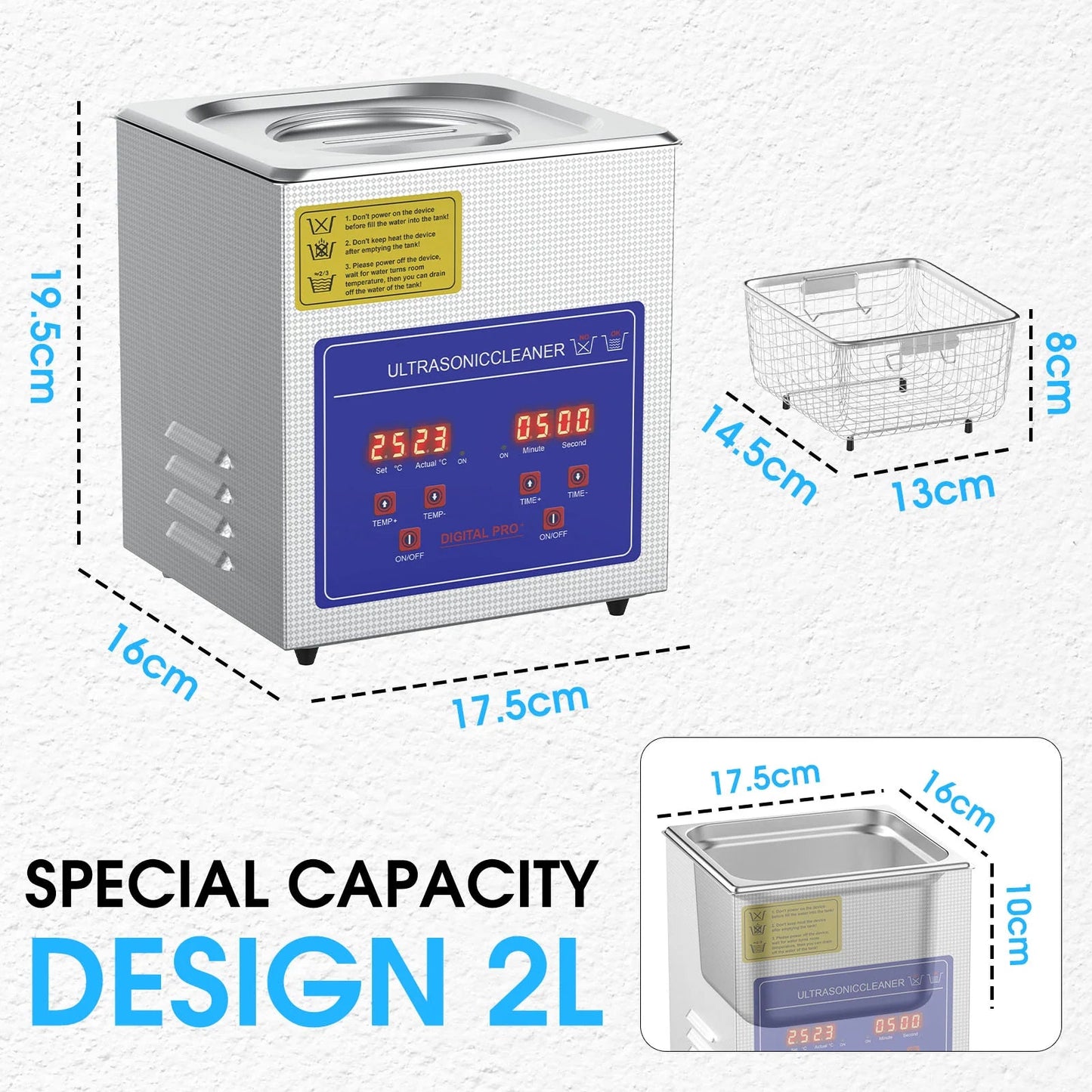 2L Industry Heated Ultrasonic Cleaner Commercial