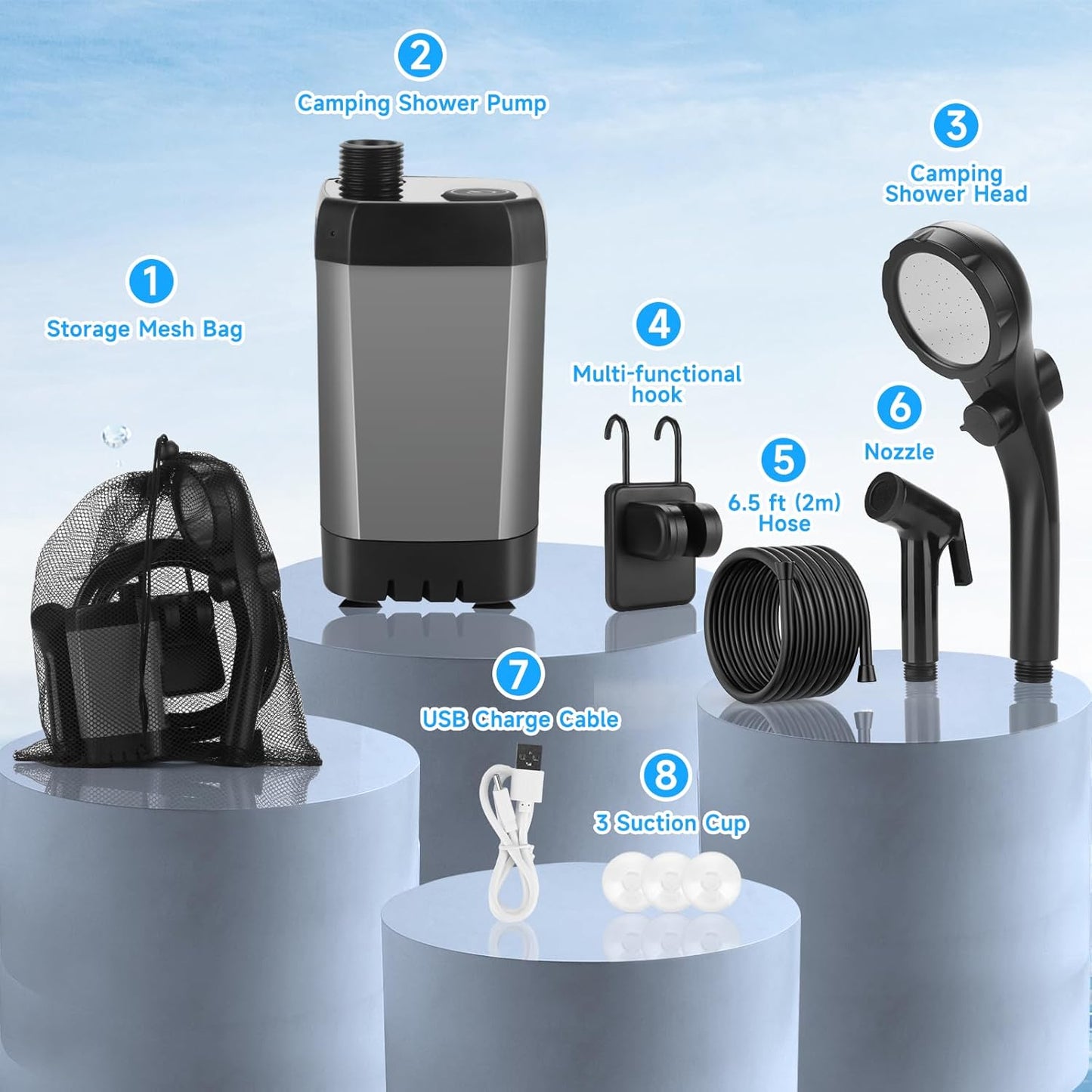 Portable Shower Kit Camping Shower Kit