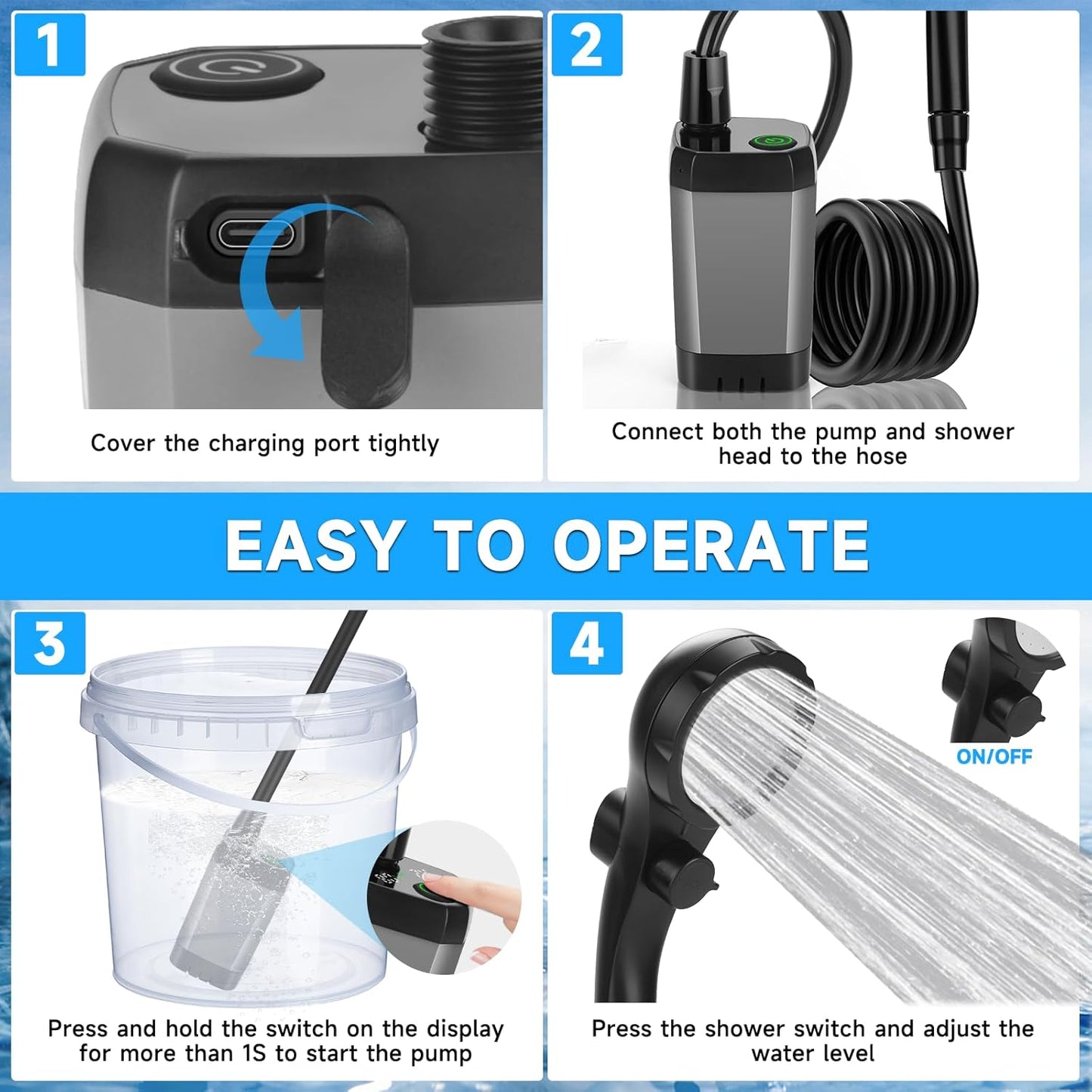 Portable Shower Kit Camping Shower Kit