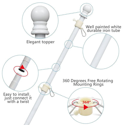 Flag Pole Holder Kit Aluminum Porch Flagpole with Bracket