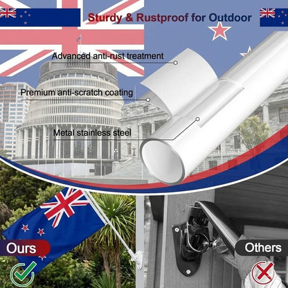 Flag Pole Holder Kit Aluminum Porch Flagpole with Bracket