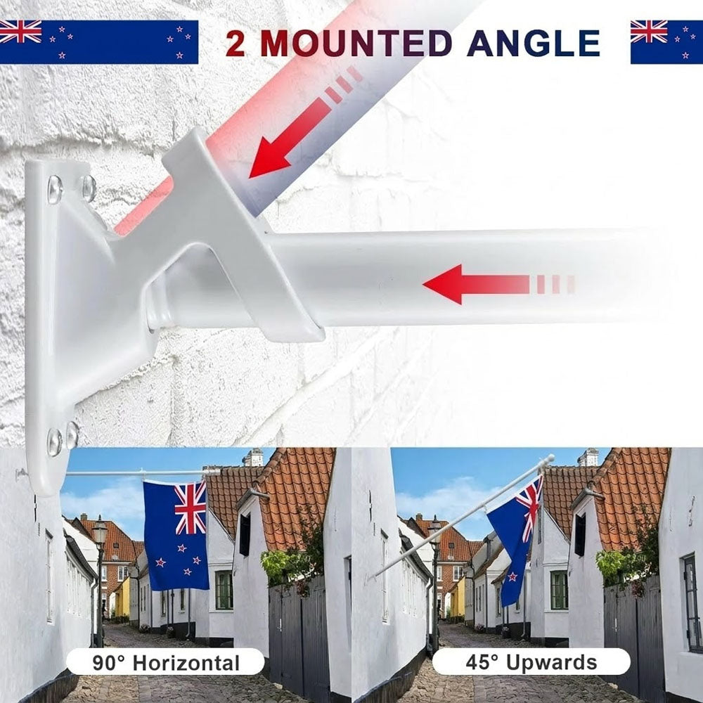 Flag Pole Holder Kit Aluminum Porch Flagpole with Bracket