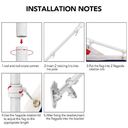 Flag Pole Holder Kit Aluminum Porch Flagpole with Bracket