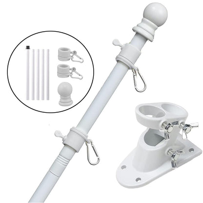 Flag Pole Holder Kit Aluminum Porch Flagpole with Bracket