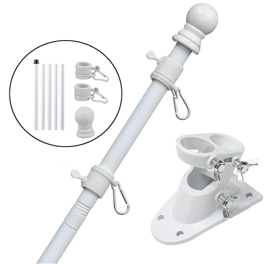 Flag Pole Holder Kit Aluminum Porch Flagpole with Bracket