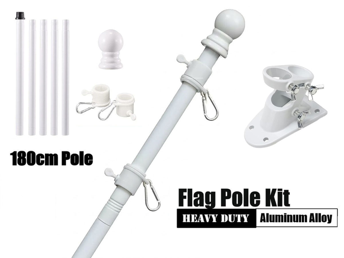 Flag Pole Holder Kit Aluminum Porch Flagpole with Bracket
