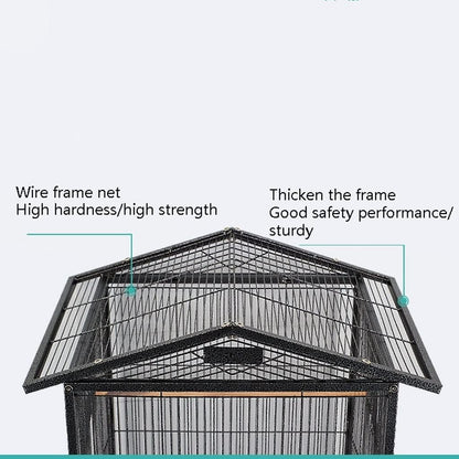 Large Bird Cage Parrot Cage with Stand Carrier