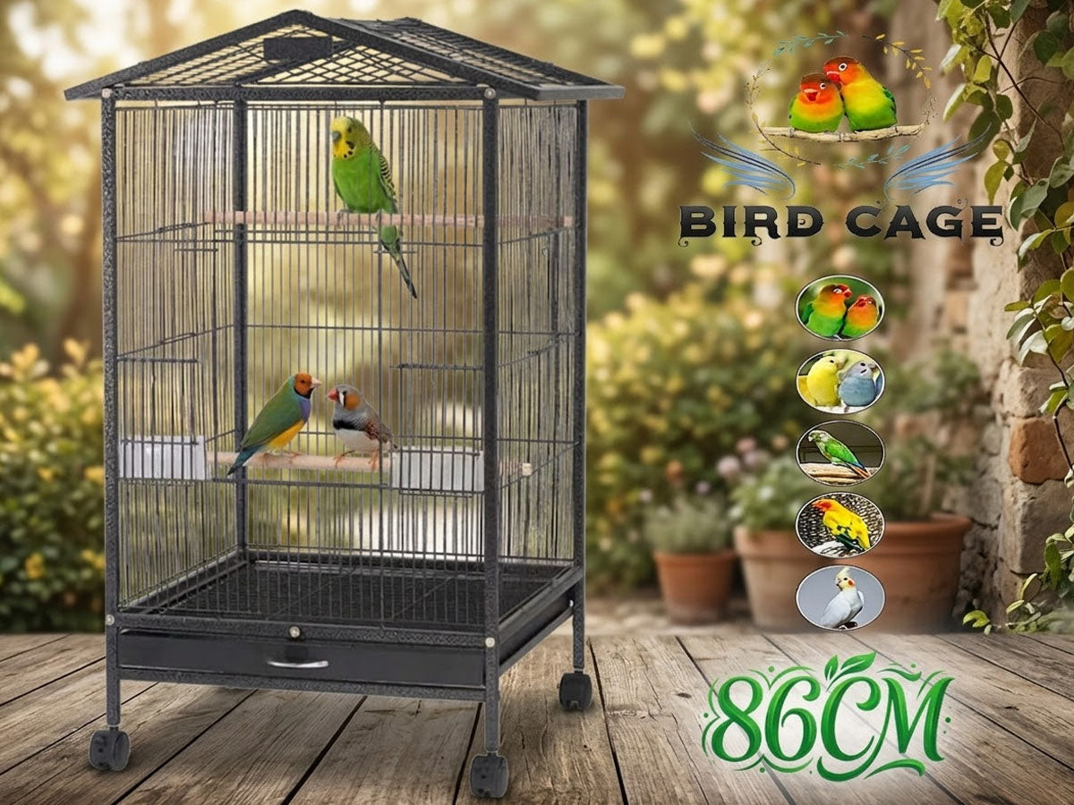 Large Bird Cage Parrot Cage with Stand Carrier