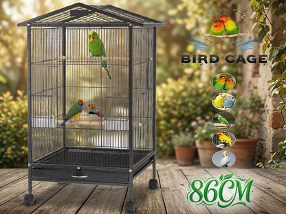Large Bird Cage Parrot Cage with Stand Carrier
