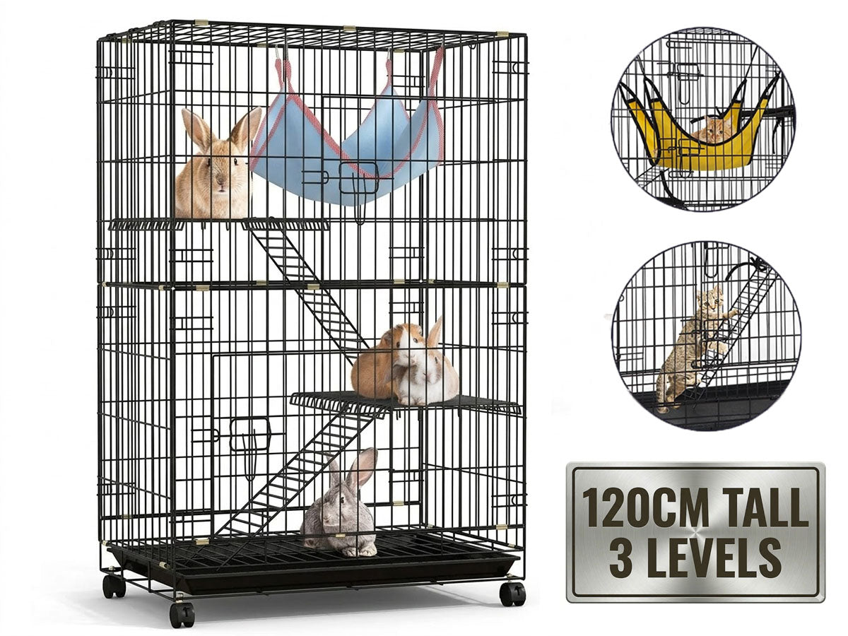 3 Level Rabbit Bird Cage Ferret Parrot Aviary Cat Rat Aviary Budgie Hamster Pet Cages Castor XL