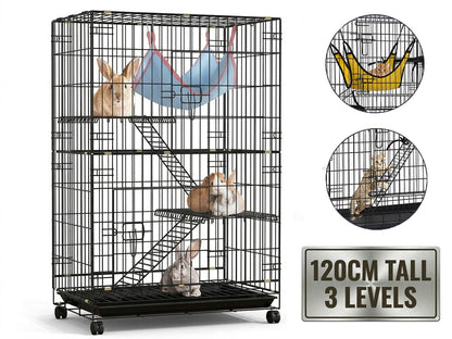 3 Level Rabbit Bird Cage Ferret Parrot Aviary Cat Rat Aviary Budgie Hamster Pet Cages Castor XL