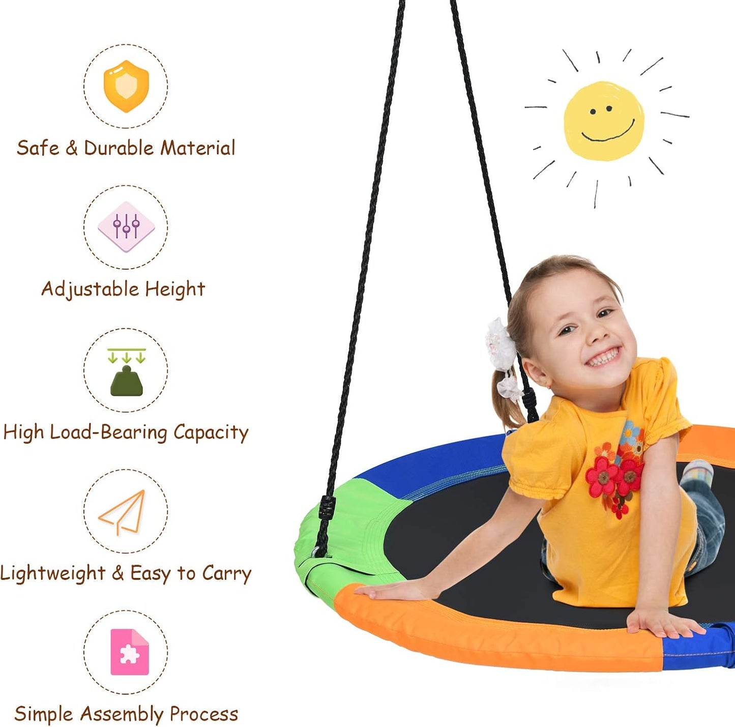 Outdoor Swing with Hanging Strap Kit