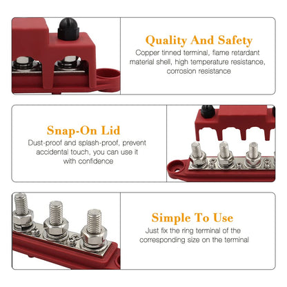 2 PCS Battery Power Distribution Terminal Block Set