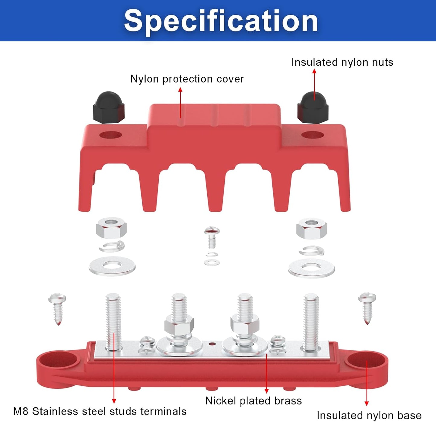 2 PCS Battery Power Distribution Terminal Block Set