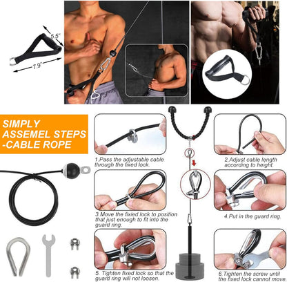 Fitness Pulley Cable System for Home Gym Weight Lifting
