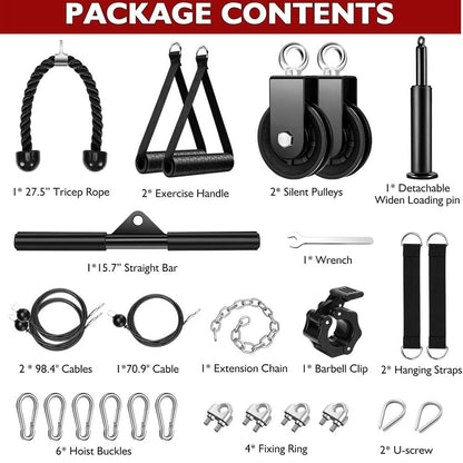 Fitness Pulley Cable System for Home Gym Weight Lifting