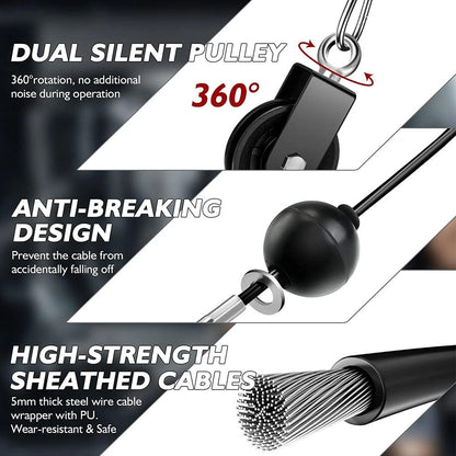 Fitness Pulley Cable System for Home Gym Weight Lifting