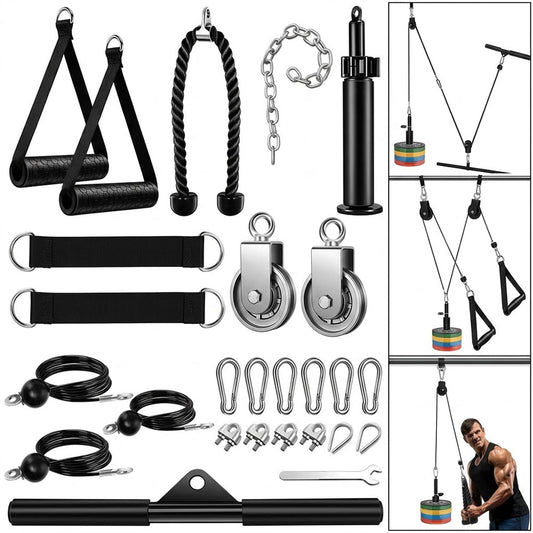 Fitness Pulley Cable System for Home Gym Weight Lifting
