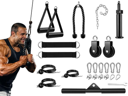 Fitness Pulley Cable System for Home Gym Weight Lifting