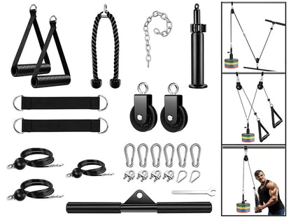 Fitness Pulley Cable System for Home Gym Weight Lifting