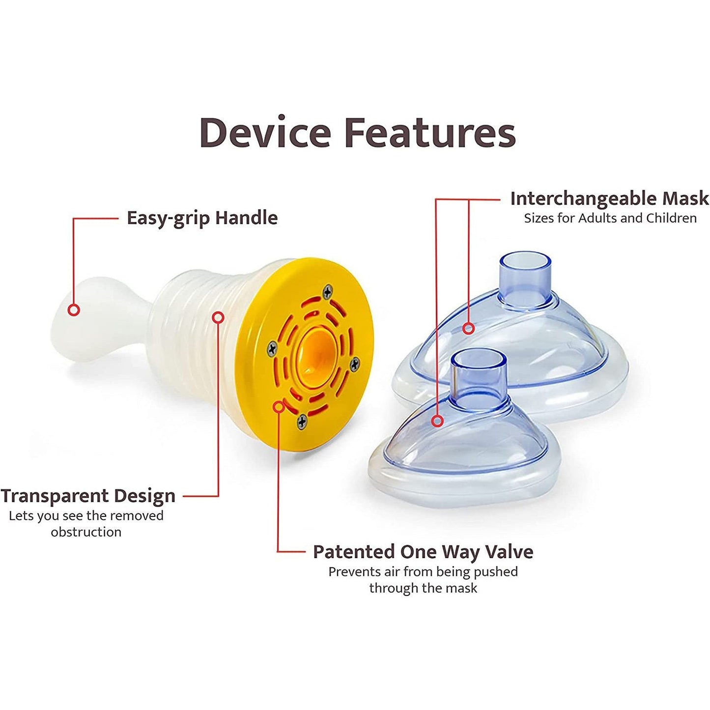 First Aid Kit Minor Choking Emergency Pump Breath Choking Rescues Device Home