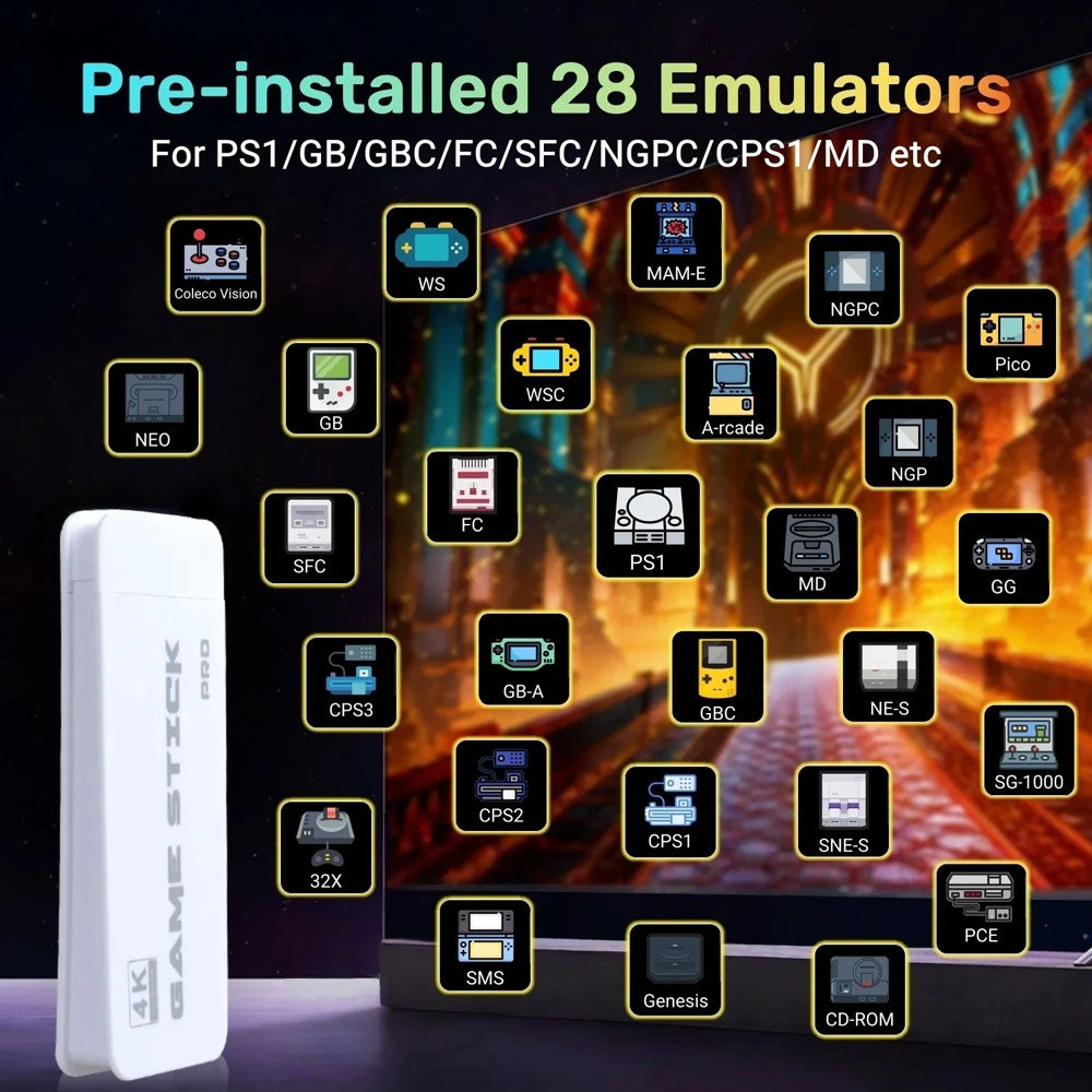 4K Wireless HDMI TV Gaming Stick Console