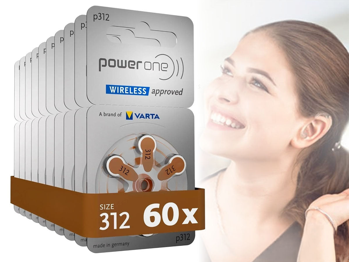 Power one P312 size 312 Hearing Aid Batteries 60 Pack
