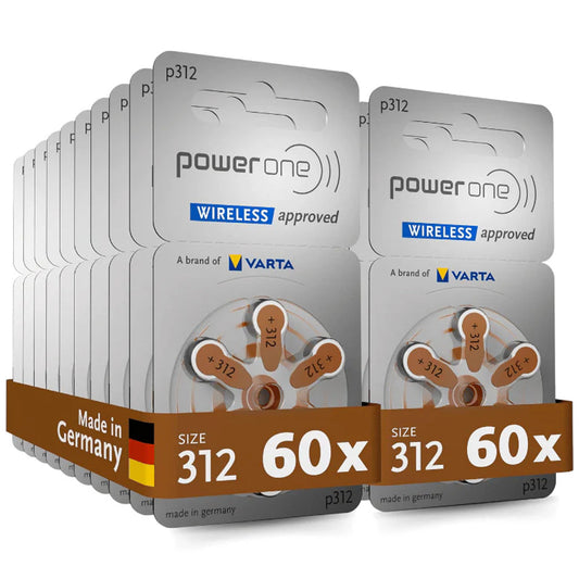 Power one P312 size 312 Hearing Aid Batteries 120 Pack