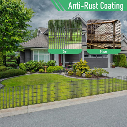 10 Pack Metal Garden Barrier Fence - 80x69cm Animal Fence Panels, Decorative Garden Border