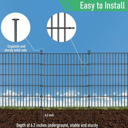 10 Pack Metal Garden Barrier Fence - 80x69cm Animal Fence Panels, Decorative Garden Border
