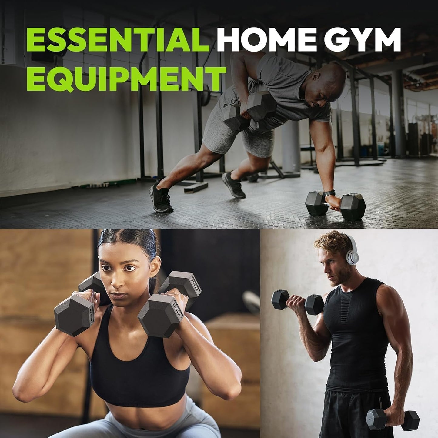 Dumbbell Set - 2 x 5kg Hex Weights